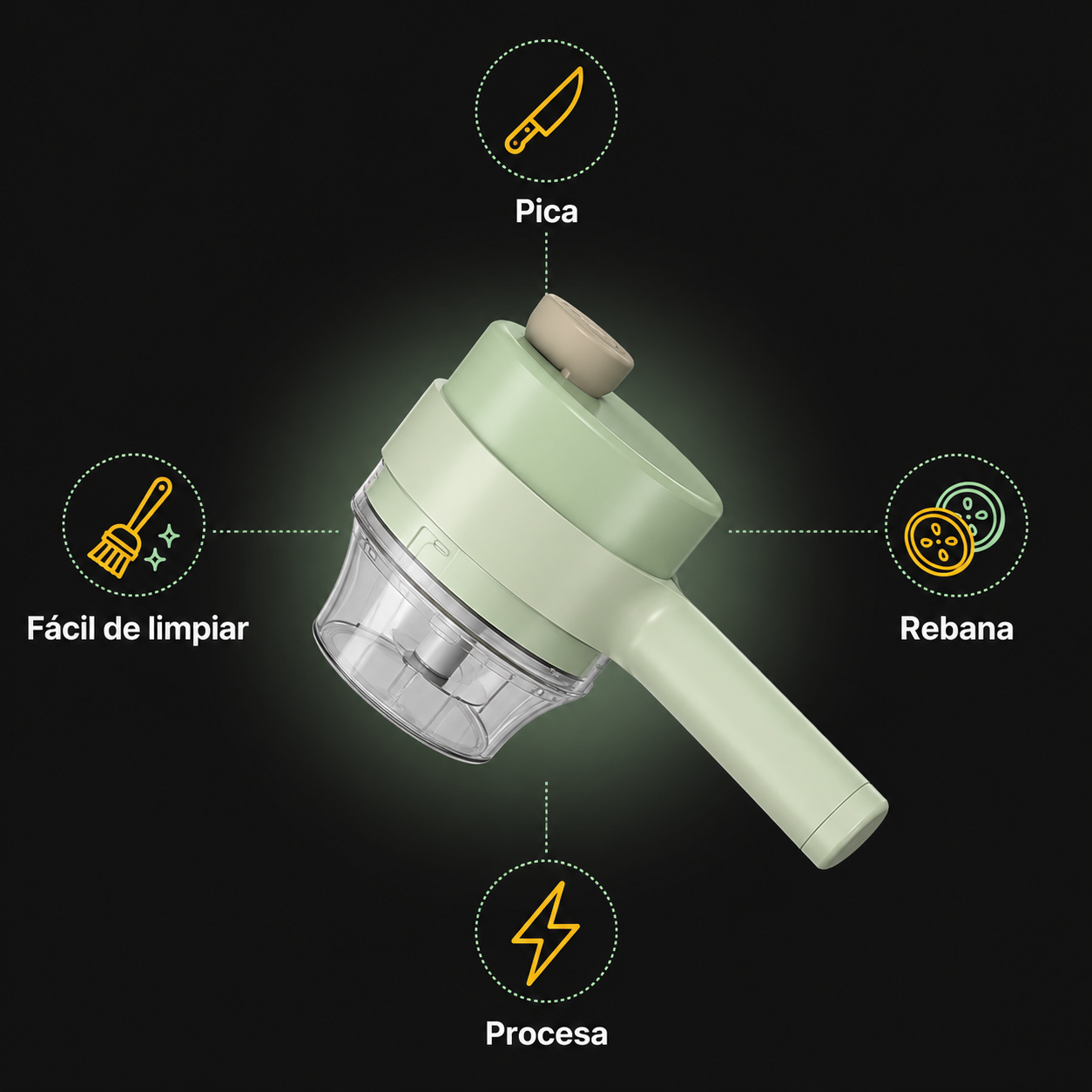 PicaTodo Turbo™ 4 en 1 — Cortador Eléctrico Recargable